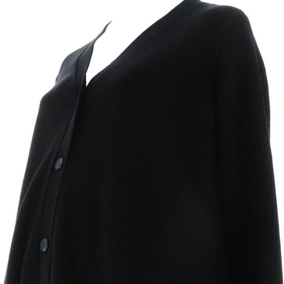 NWT ISAAC MIZRAHI SHAKER STITCH BUTTON FRONT PEPLUM CARDIGAN SWEATER BLACK XXS - Picture 2 of 12